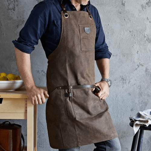 Image showing the Waxed Canvas Apron, Tobacco Brown product.