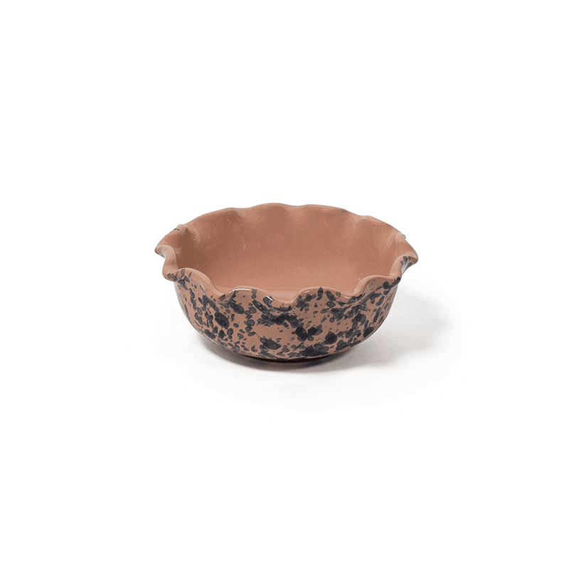 Splatter Scallop dish, D12cm, Blue and Pink