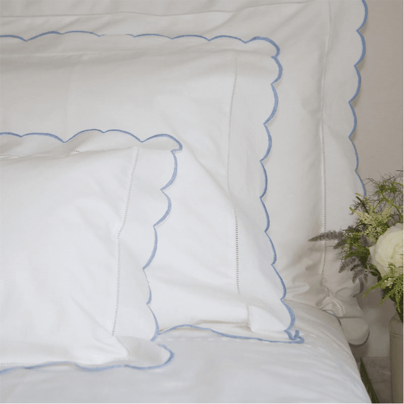 Scallop Oxford Pillowcase, Blue