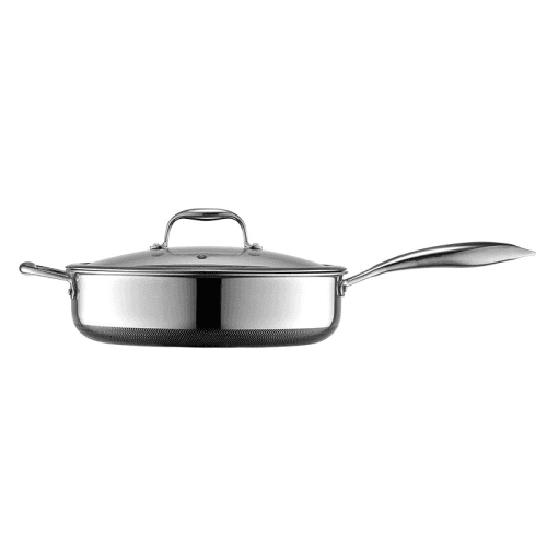 Image showing the Hybrid Deep Saute Pan with Lid, 4.3L, Steel product.