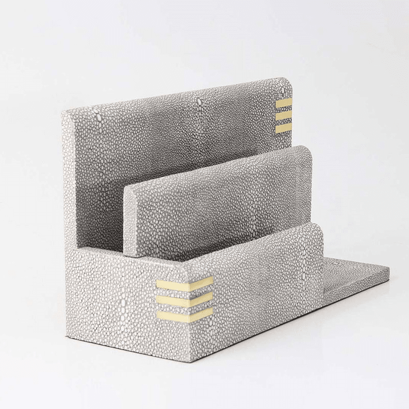 Christie Letter Rack, 26 x 10 x 15cm, Barley Shagreen