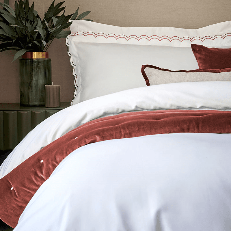 Scallop Edge Duvet Set, Double, Fire