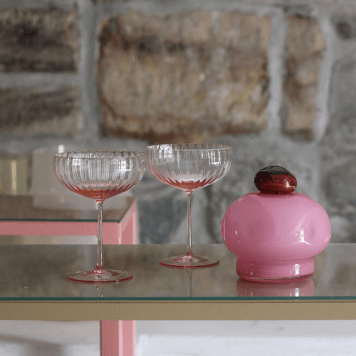 Image showing the Lyon Set of 2 Champagne Saucers, 210ml, Rosa product.