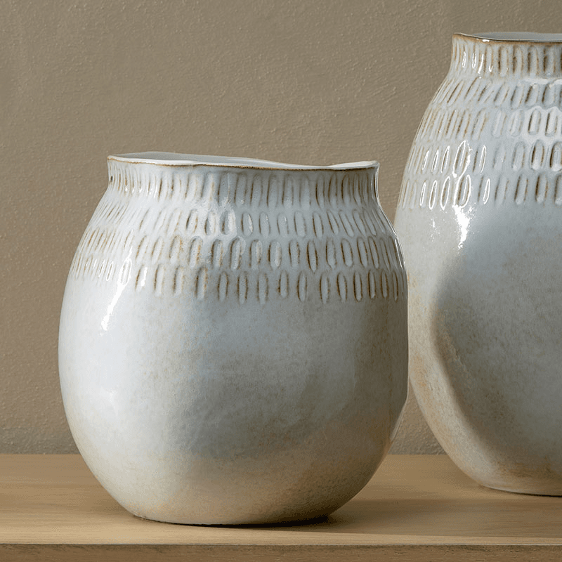 Anjuna Vase, H23cm, Reactive White