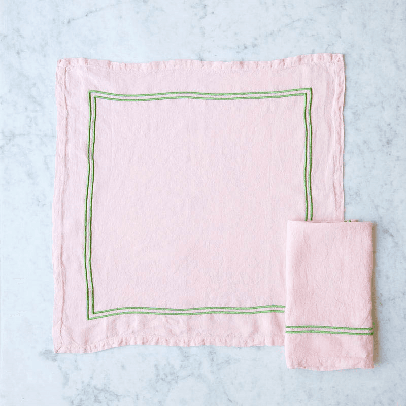 Set of Four Linen Napkins, 50 x 50cm, Pink