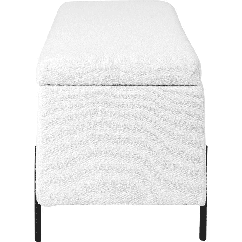 Catania Boucle Storage Bench, White