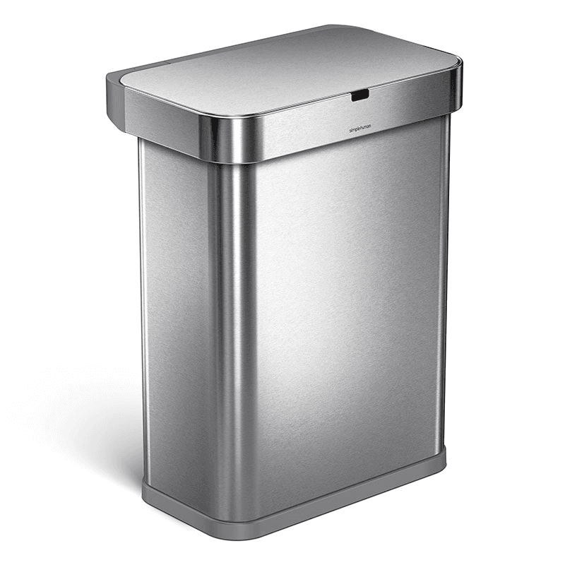 Sensor Bin with Voice and Motion, 58L, Brushed Stainless Steel