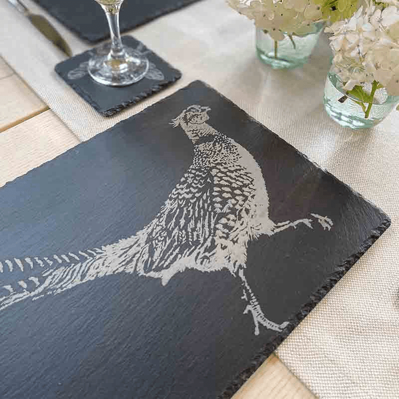 Pheasant Slate Table Runner, H25 x W50cm, Black