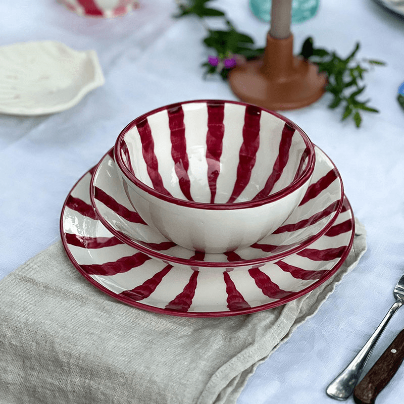 Wave 3 Piece Dinner Set, Grenadine