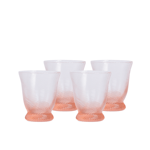 Image showing the Spiral Set of 4 Tumbler Glasses, 175ml, Pink product.
