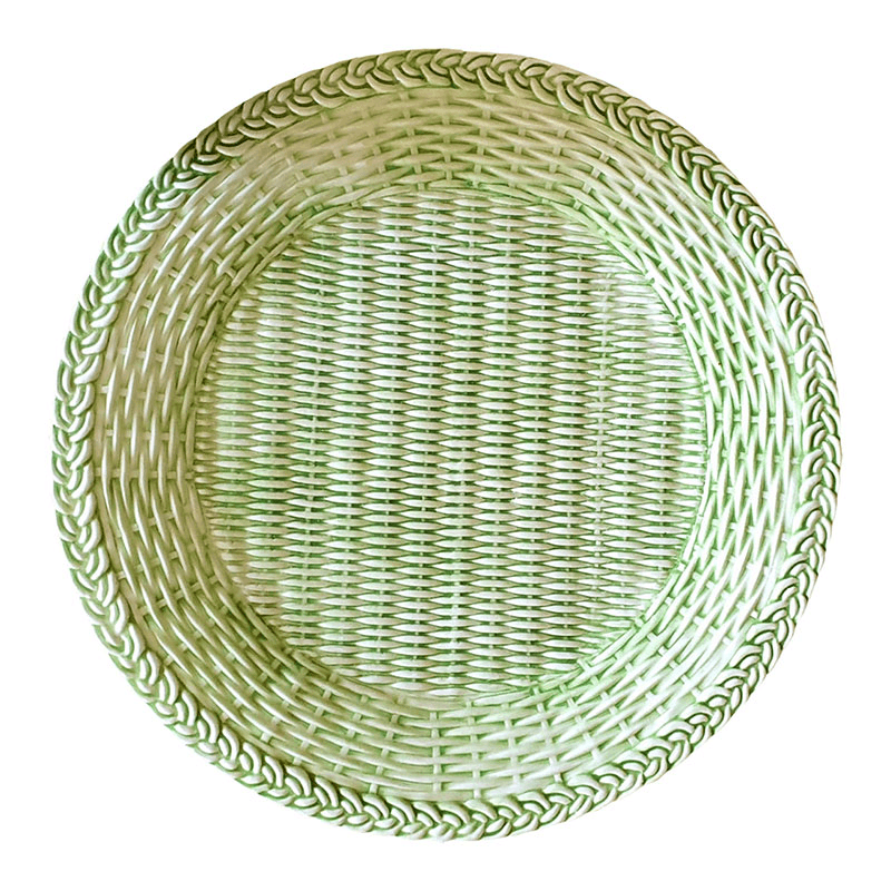 Wicker Charger Plate, D28cm, Green