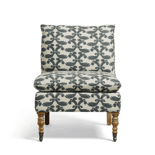 Image showing the Apadana Armless Chair, H84 x W66cm, Tarisa Ink Blue product.