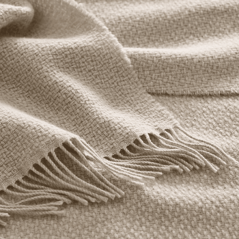 Chepstow Cashmere Blend Throw, 140 x 200cm, Oat