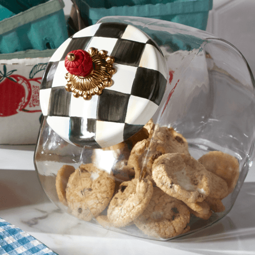 Image showing the Courtly Check Cookie jar, H20 x W15cm, Enamel product.