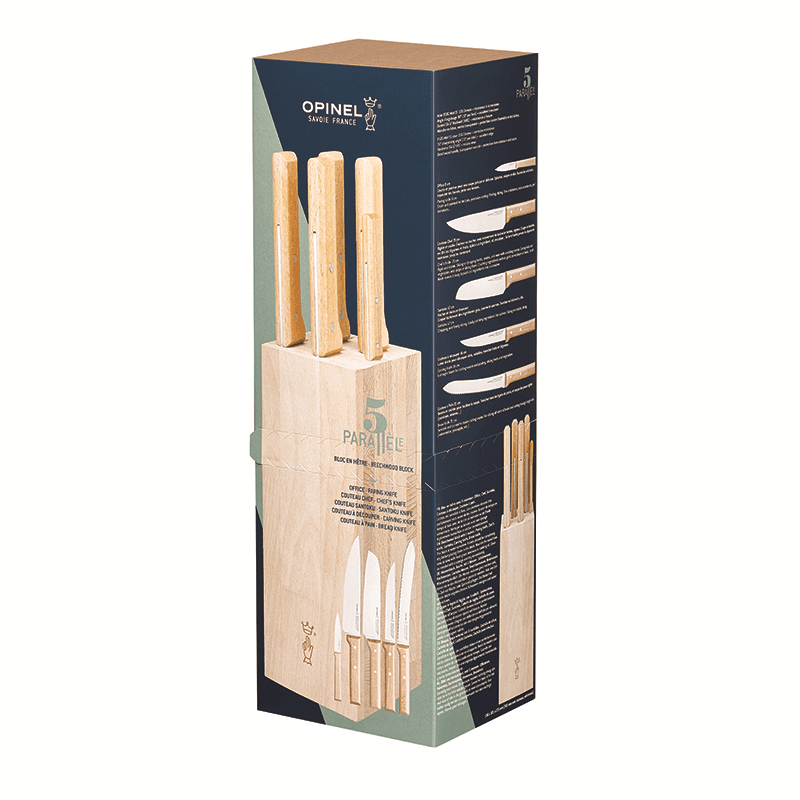 Parallèle 5 Piece Knife Block, Beechwood
