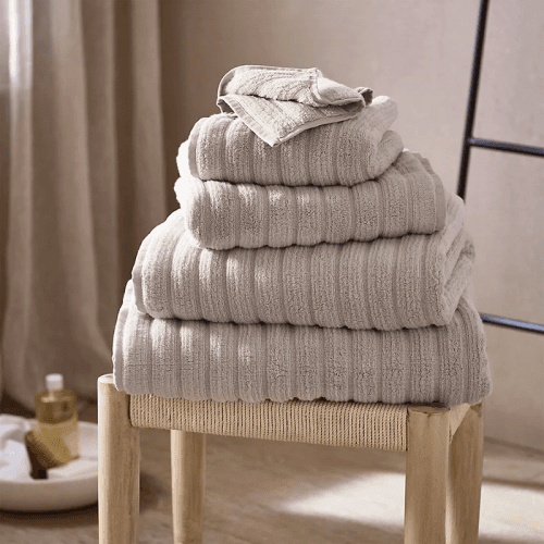 Image showing the Rib Hydrocotton Bath Sheet, 100 x 150cm, Oatmeal product.