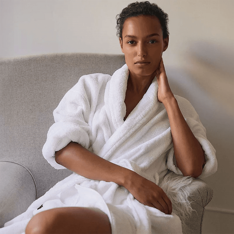 Organic Cotton Small Classic Robe, White