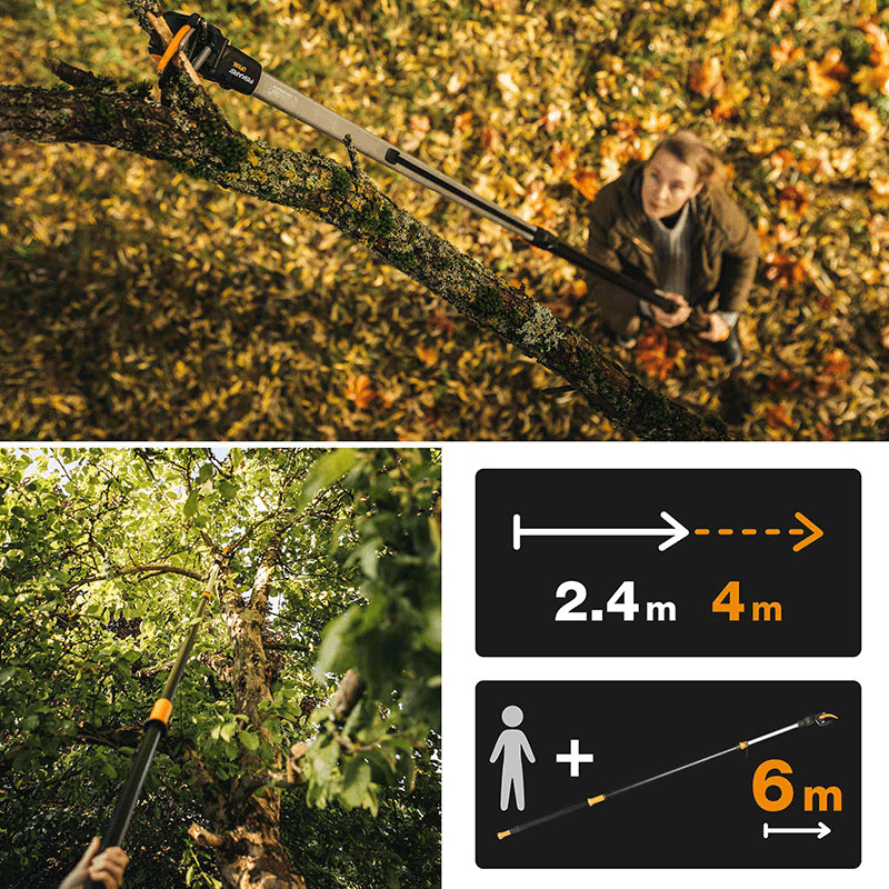PowerGear Telescopic Tree Pruner, L230 x W11 x D7.5cm, Black and Orange