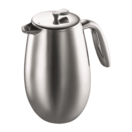 Image showing the Colombia Double wall 8 cup French press, 1 litre, Silver product.
