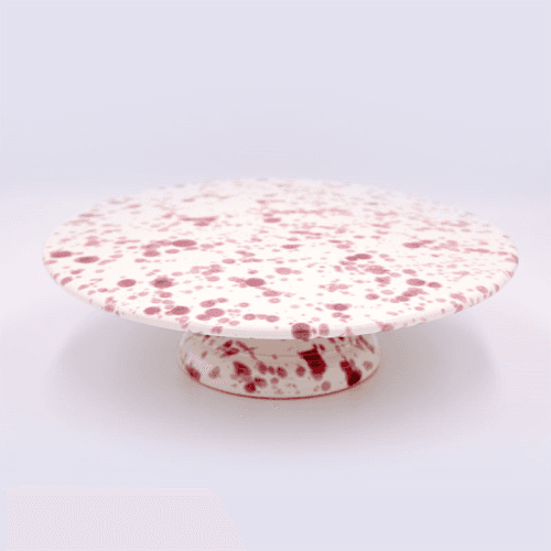 Image showing the Splatter Cake Stand, D25.5cm, Cranberry product.