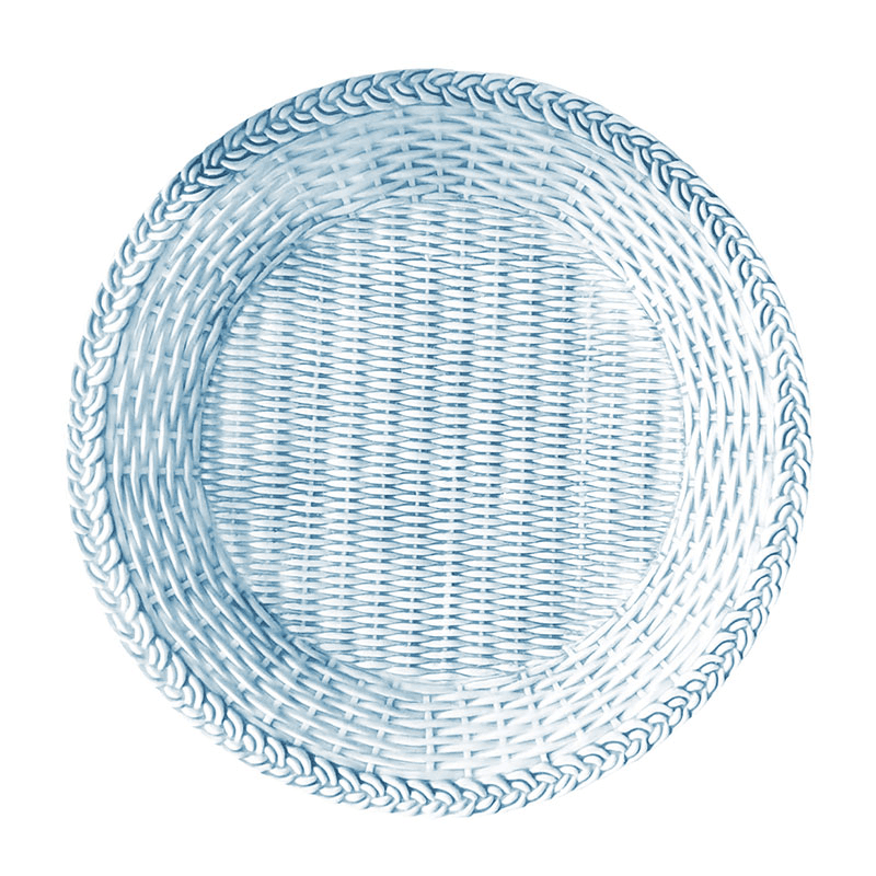Wicker Dinner Plate, D21cm, Blue