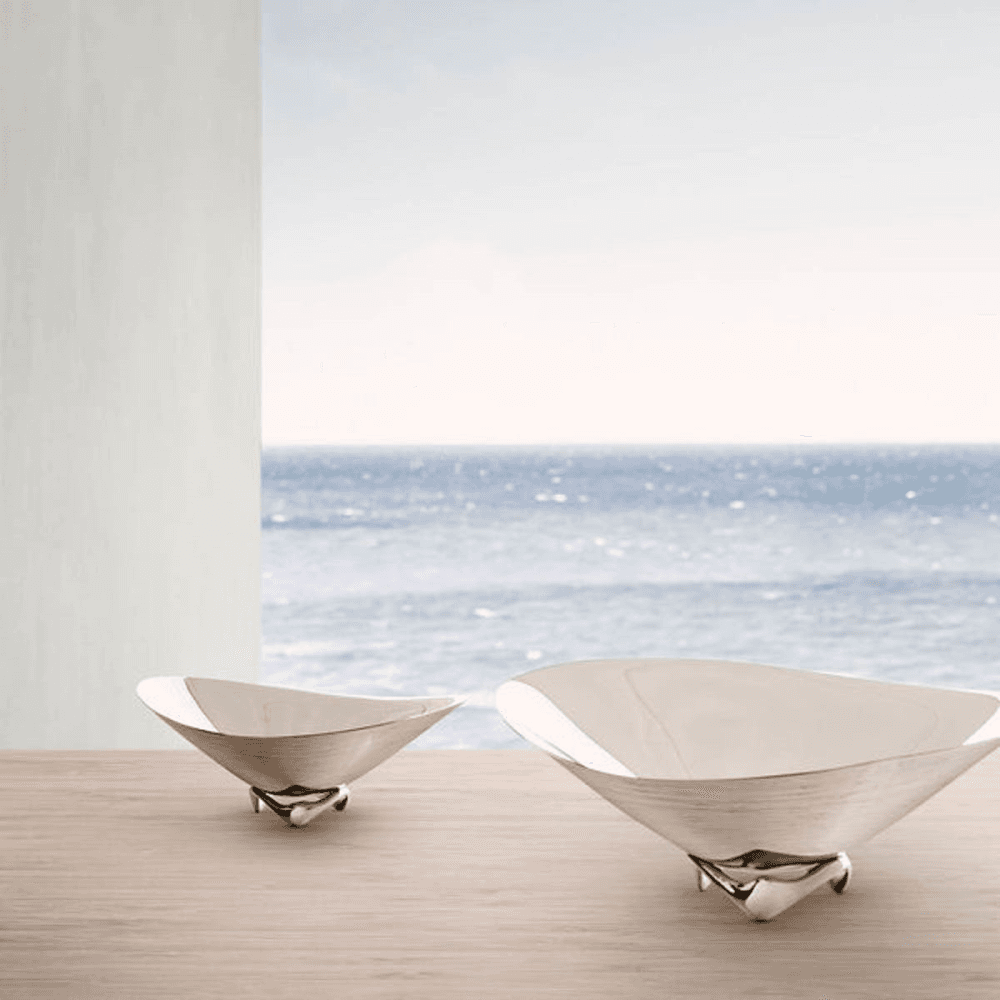 Henning Koppel Wave bowl, H12.5 x D31cm, Silver