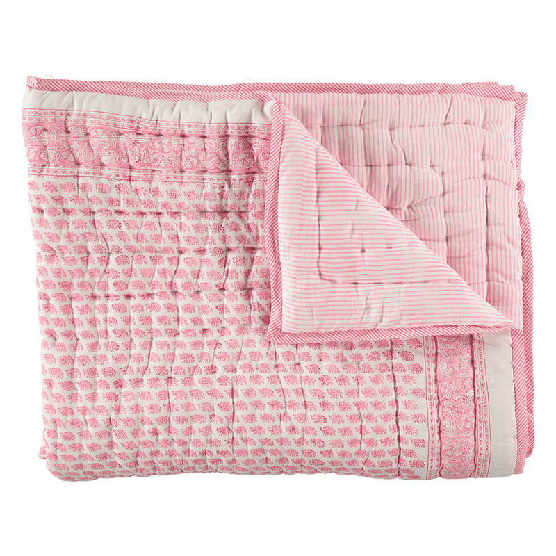 Elephant King/Super King  Size Quilt, Pink
