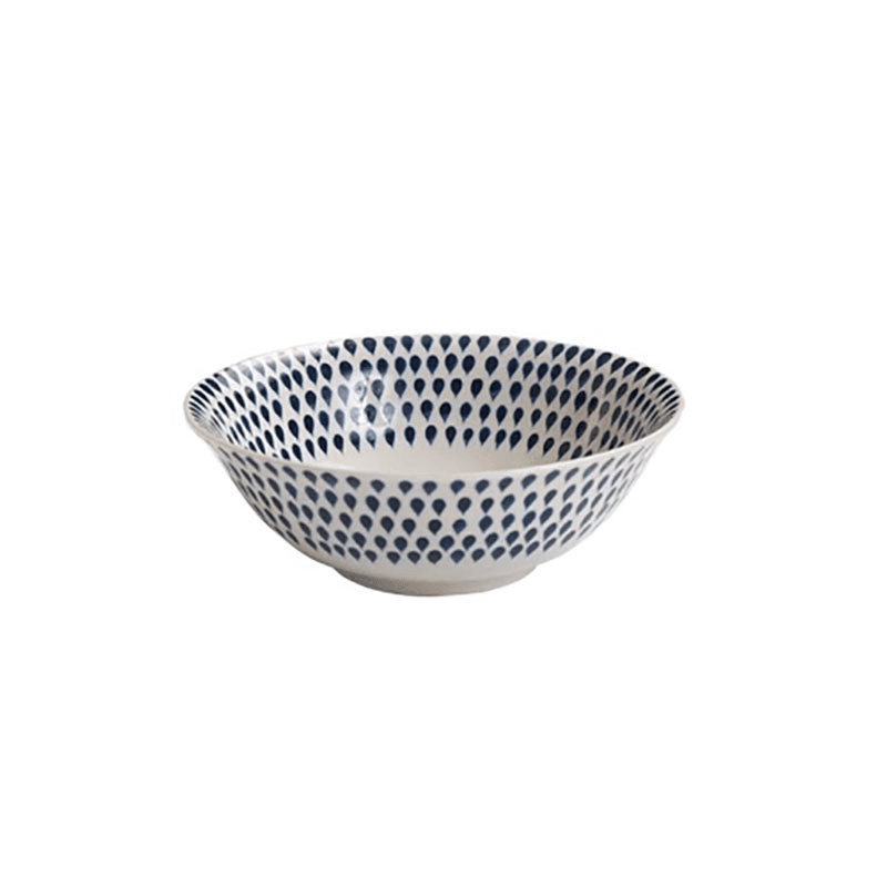 Indigo Drop 12 Piece Dinner Set, Cream & Blue