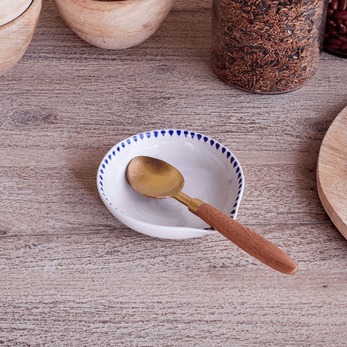 Image showing the Indigo Drop Spoon Rest, 15cm product.