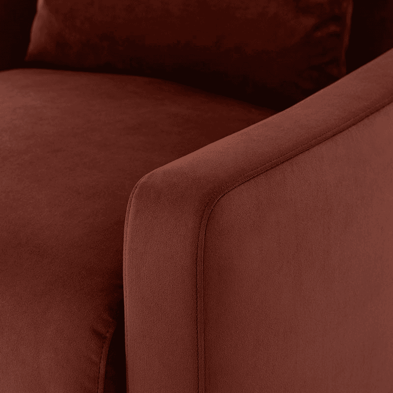 Model 07 Velvet Armchair, Brick