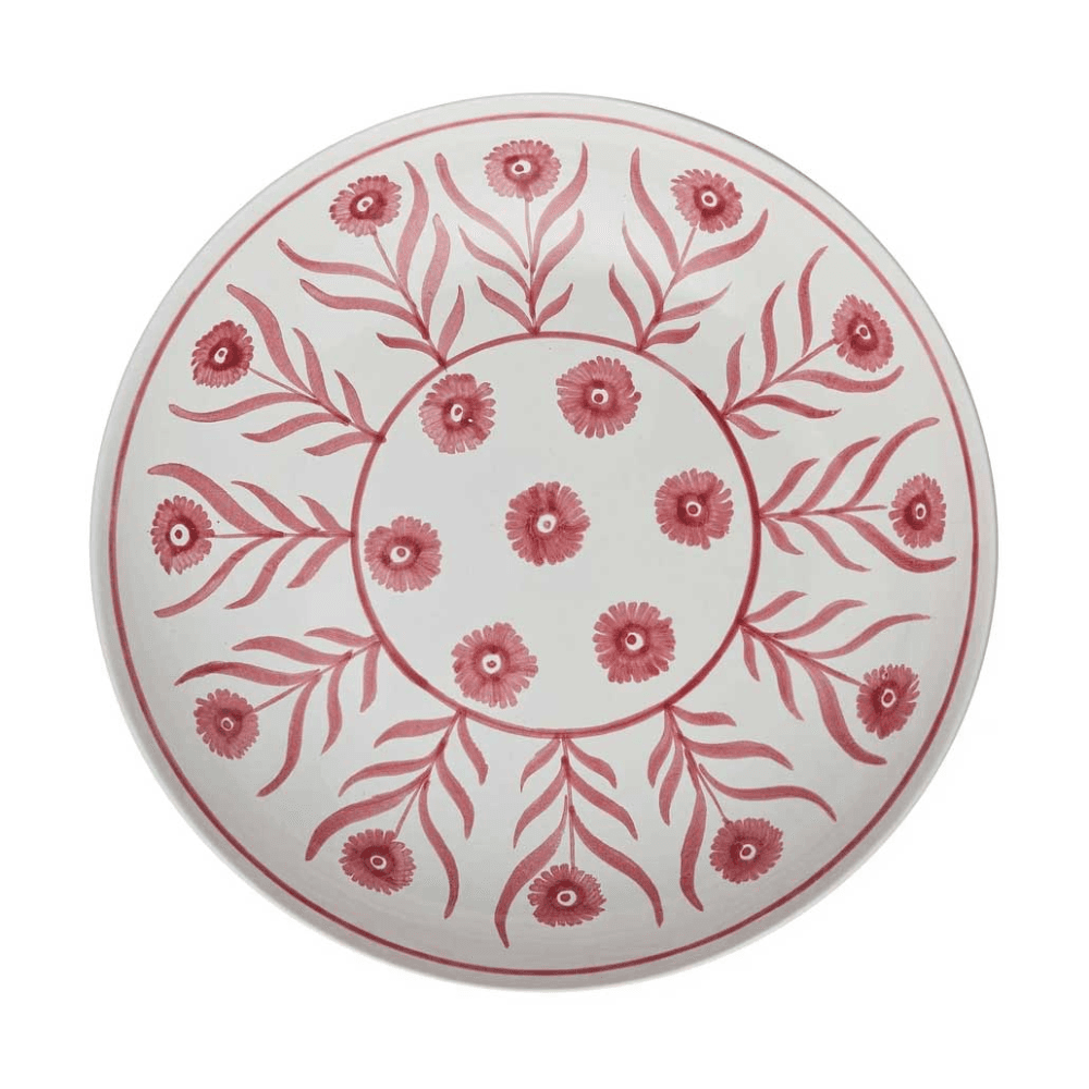 Pink Summer Flower Salad Bowl, 36cm, Pink