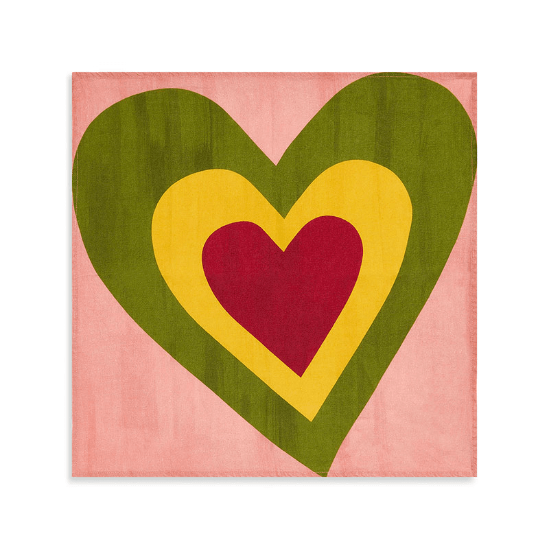 S&B Heart Linen Set of 6 Napkins, 50cm x 50cm, Multi