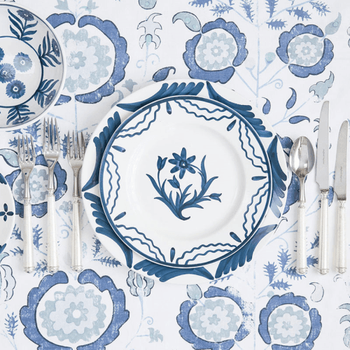 Image showing the Plate, Blue Summer Flower, Ceramic, Medium product.