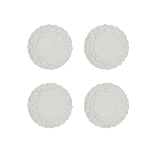 Image showing the Tutti Frutti Set of 4 Side Plates, D22cm, White product.
