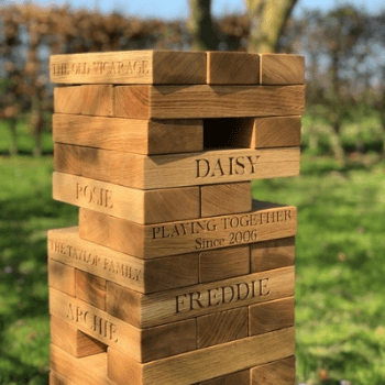 Engraved Jenga, Oak, 12 Layers