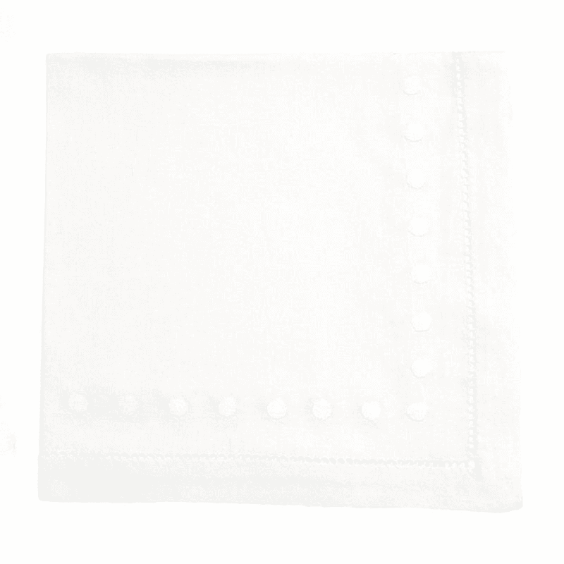 Dots Set of 4 Napkins, 45 x 45cm, White