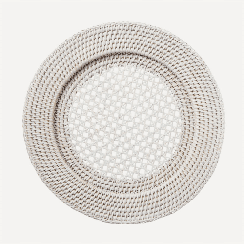 Image showing the Rattan Charger Plate, D32cm, White product.