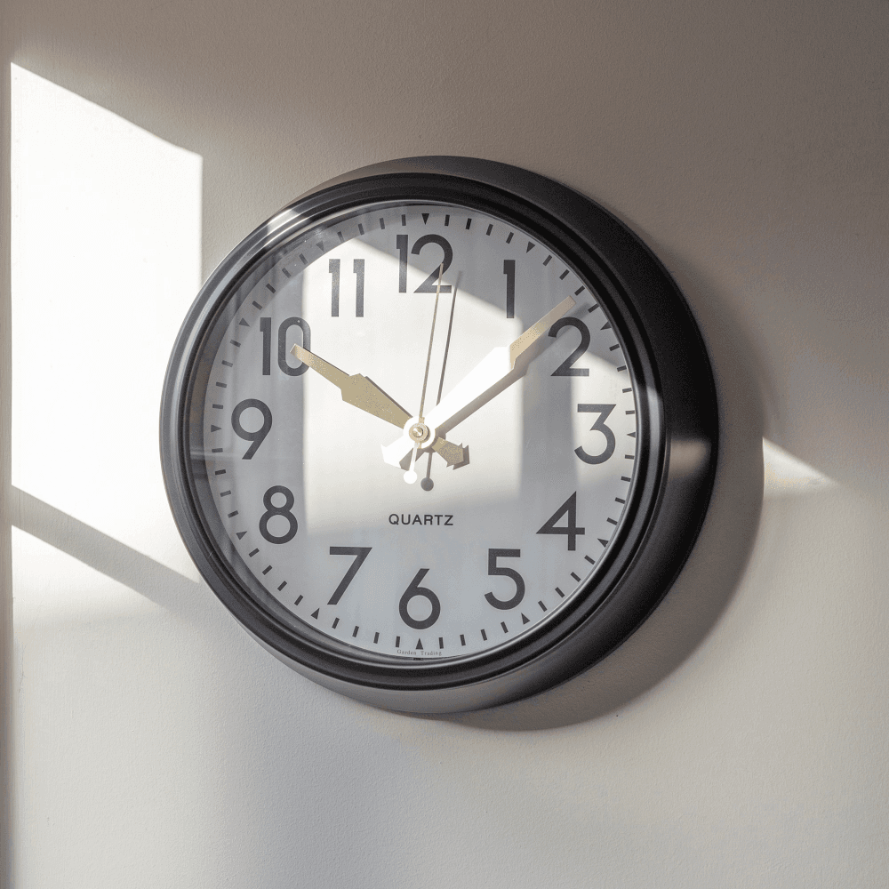 Greenwich Clock, H9.5 x D38 x W38cm, Carbon