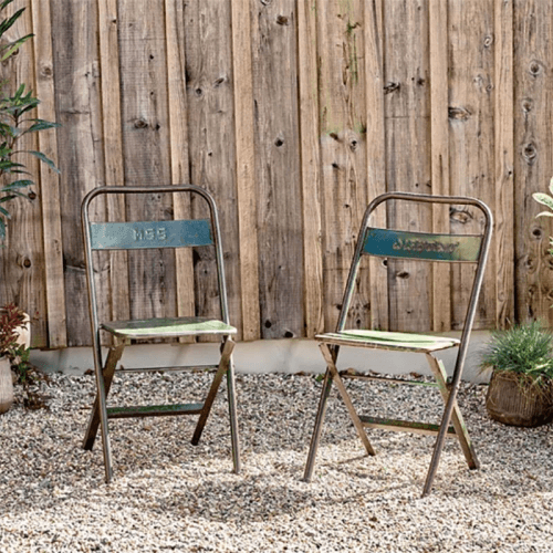 Image showing the Ishan Folding Chair, Reclaimed Metal product.
