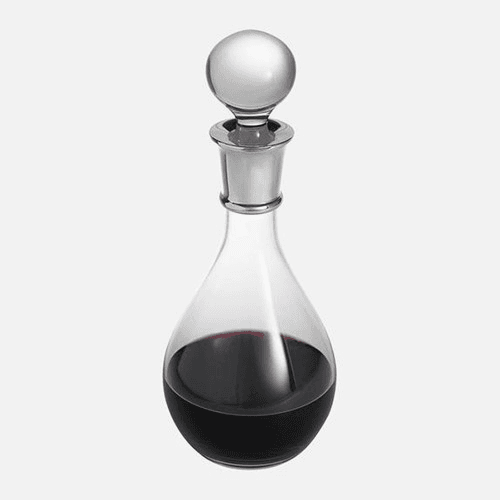 Classic Wine/port decanter, 750ml, crystal & sterling silver
