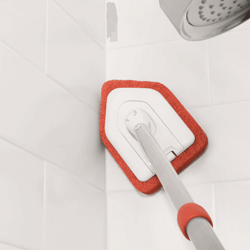 Extendable tub & tile scrubber, Silver/Grey