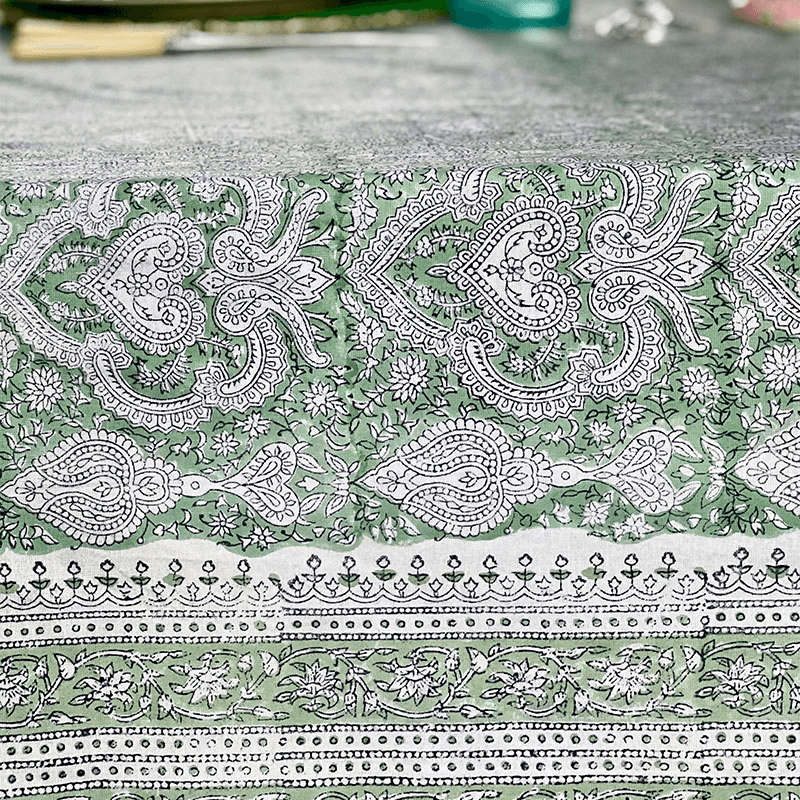 Baroque Tablecloth, 180 x 360cm, Jade