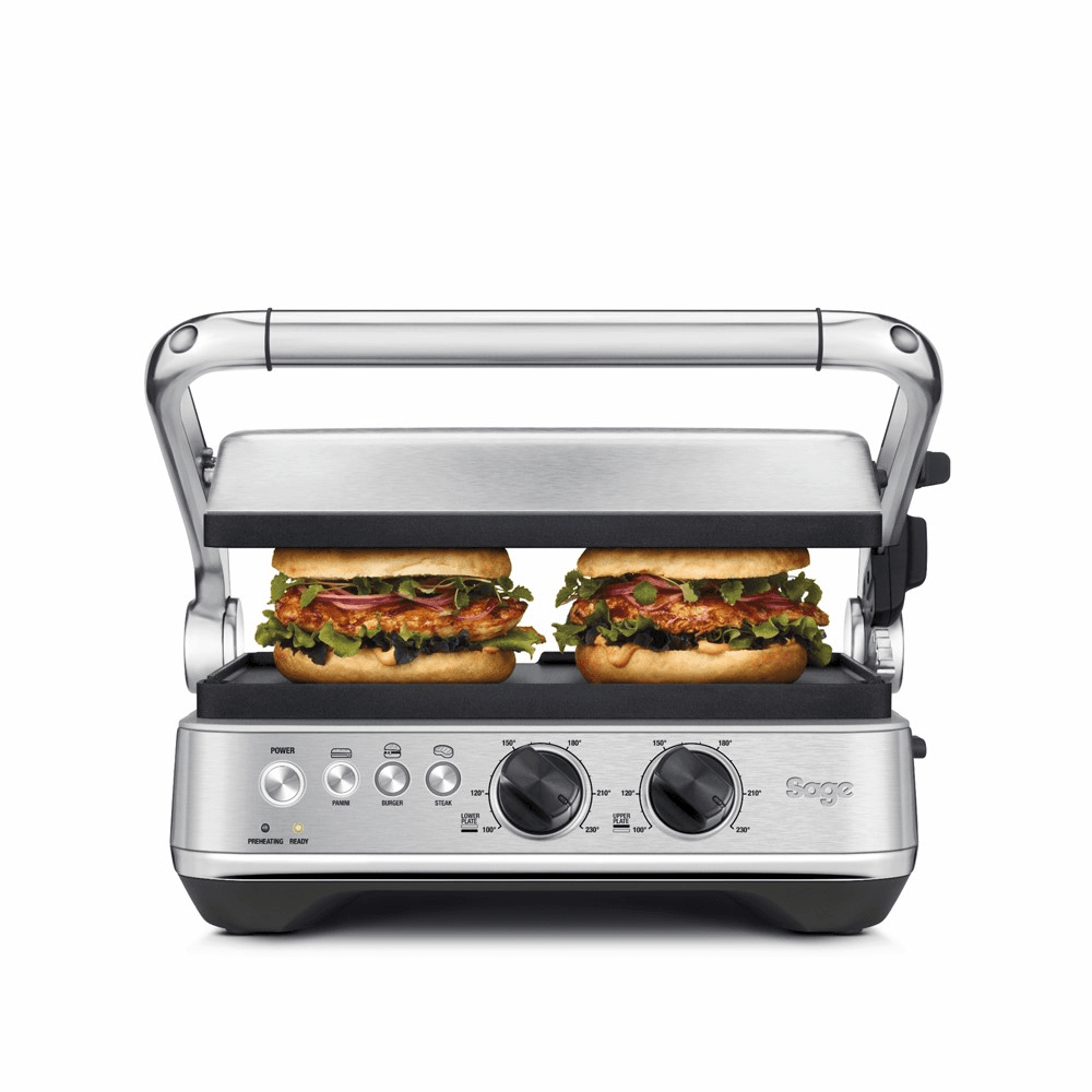 The BBQ and Press Grill Sandwich and panini press, Stainless Steel