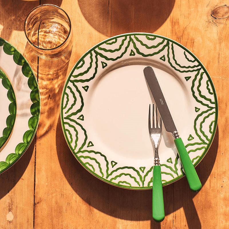 Tabla Set of 2 Dinner Plates, D28cm, Green
