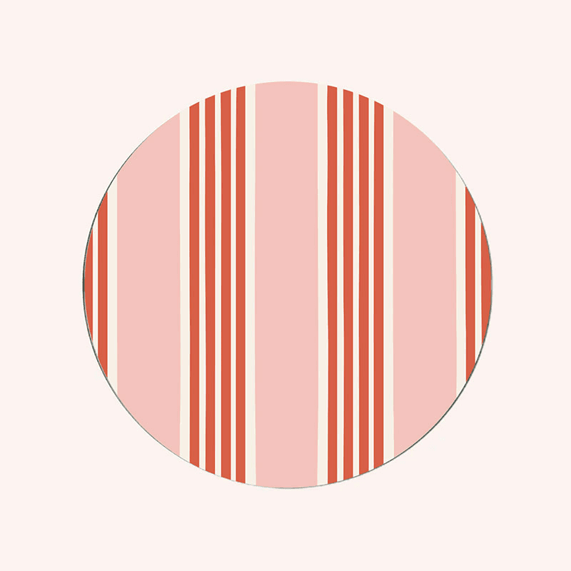 Amalfi Stripes Set of 6 Coasters, D10cm, Multi