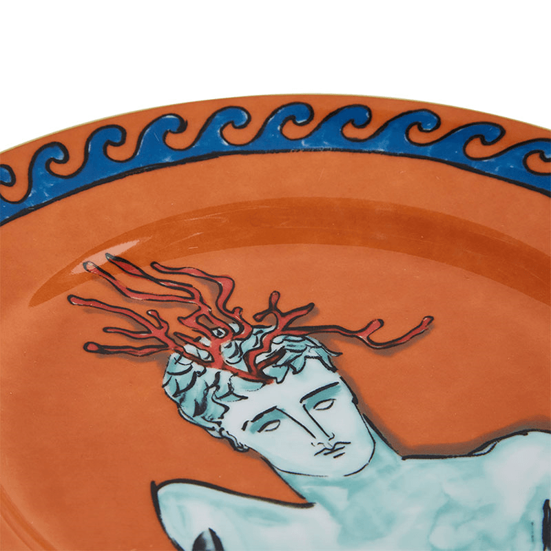 Il Viaggio Di Nettuno Plate, D22cm, Rock Orange