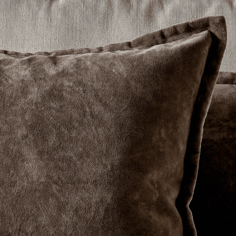 Renwal Velvet & Linen Cushion Cover, 50 x 50m, Brown