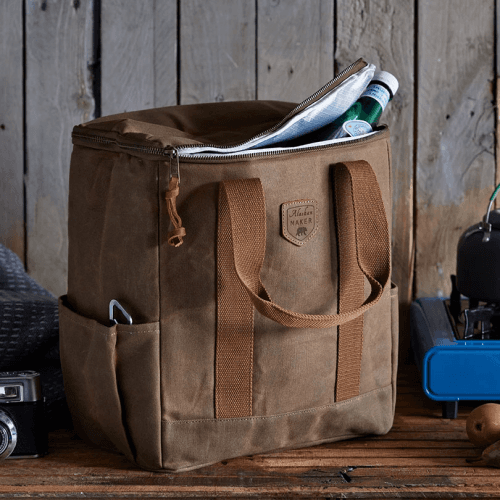 Image showing the Waxed Canvas Cool Bag, Brown product.