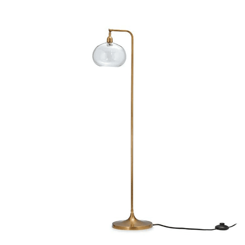 Mulia Floor Lamp, H147cm, Antique Brass