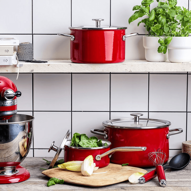 Steel Core Enamel Casserole, 20cm, Empire Red